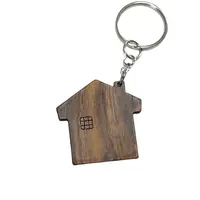 도매 수제 나무 집 모양의 열쇠 고리 및 열쇠 고리 선물 나무 키 체인