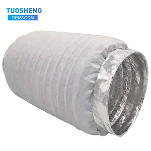 Pasokan pabrik pipa Muffler berbentuk bulat aluminium Foil saluran ventilasi fleksibel