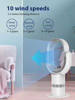 Ventilateur de table numérique électrique sans pales QG-102 pour bureau, école, maison et hôtel - Refroidissement de l'air rotatif à 360°
