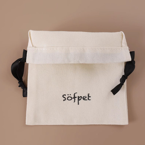 Pochette en toile de coton de haute qualité avec cordon de serrage pour bijoux et bracelets, sac cadeau de mariage imprimé - Product Image 2
