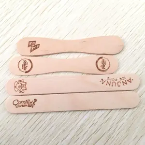 Logo stampato in legno ice cream sticks commercio all'ingrosso mestiere di legno bastone