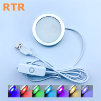 Lampe de laboratoire RGB Bambu avec télécommande IR Lampe pour imprimante 3D LED Lampe sous le comptoir Lampe ronde mince Base de lumière LED