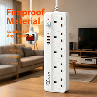 Multiprise de protection contre les surtensions UK, rallonge électrique multifonction avec ports USB et charge rapide GaN