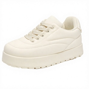 Zapatillas de invierno ligeras y transpirables con forro polar y suela de EVA para estudiantes femeninas - Diseño Evergreen con cordones y aumento de altura - Product Image 2