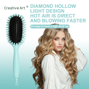 Peigne démêlant et massant le cuir chevelu 2-en-1 en paille de blé écologique, double face, pour coiffure et modelage des <span class=keywords><strong>cheveux</strong></span> à domicile - Product Image 6