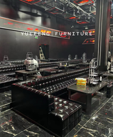 Ensemble de canapés en cuir capitonnés carrés modernes en forme de « pain », sièges commerciaux de luxe pour bars, clubs et salons