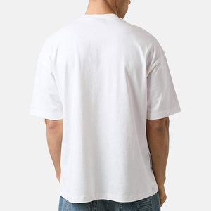 Solid Color <strong>White</strong> <strong>T</strong> <strong>Shirt</strong> Custom Heavy 100 Cotton <strong>t</strong> <strong>Shirts</strong> Mock Neck Oversized <strong>T</strong>-<strong>Shirt</strong> for Men - Product Image 4