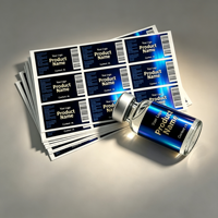 Étiquettes laser holographiques argentées personnalisées, impression quadricolore écologique, boîtes assorties, flacons de peptides 3ml/5ml/10ml, imperméables