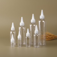 Flacon compte-gouttes transparent en PET avec bouchon à bec verseur pour huile capillaire, disponible en 50ml, 100ml, 150ml, 200ml, 250ml, 500ml