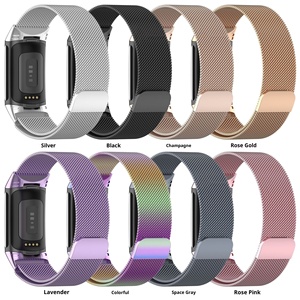 Bracelet de luxe en acier inoxydable pour <span class=keywords><strong>Fitbit</strong></span> <span class=keywords><strong>Charge</strong></span> 6 <span class=keywords><strong>5</strong></span> Sangle magnétique à boucle milanaise - Product Image 3