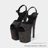 Sandales Gretel Hiver 20 cm style européen et américain, sexy, à plateforme ultra-haute, pour boîte de nuit, défilé, danse sur barre, érotiques, à talon court artificiel