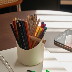 Monr <span class=keywords><strong>2025</strong></span> New Arrival Nhựa Nhỏ Lưu Trữ Xô Gỗ Tự Nhiên Xử Lý Tiêm Bộ Đồ Ăn Lưu Trữ Bút <span class=keywords><strong>Container</strong></span> Cho Mỹ Phẩm - Product Image 2