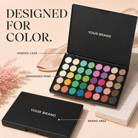Palette de fards à paupières multichromes nacrés tons terreux personnalisée en marque propre, 40 couleurs, longue tenue pour un look naturel