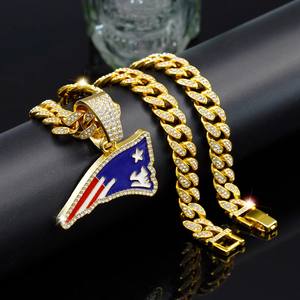 Indianapolis Colts, superventas, equipo de fútbol a la moda, collar con colgante <span class=keywords><strong>dorado</strong></span>, personalidad llena de diamantes, cadena de hip hop, venta al por mayor - Product Image 3