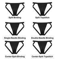 Jockstrap en maille à fines bretelles pour homme avec bordure à une seule aiguille, mélange respirant de polyamide et élasthanne 150g, vêtements de sport OEM, sous-vêtements pour homme