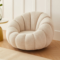 Fauteuil de relaxation et pouf de style nordique moderne, imperméable, écologique, en velours de luxe, à hauteur réglable, avec base en fer