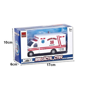 Alloy ambulance Acousto-optic pull back Boy's toy hospital ambulance model Die cast toy car model - Product Image 4