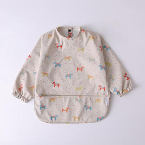 OEM poliuretano (PU) bavaglino impermeabile a maniche lunghe con tasca grembiule per bambini ottimo bavaglino da viaggio per mangiare-bavaglini per alimenti per bambini - Product Image 5