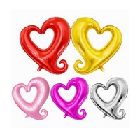 Ballon géant en aluminium de 18 pouces en forme de cœur creux pour la vente en gros – Idéal pour les anniversaires, mariages, Saint-Valentin et autres fêtes