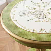 Petite table d'angle américaine vintage en bois massif Buffet de canapé peint pour villa Salon Balcon Table basse et ronde