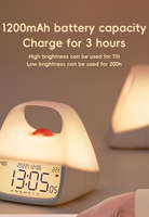Orange Dot Rechargeable Blanc Chaud Mignon Portable Table Smart Digital Led Réveil avec Veilleuse pour Chambres