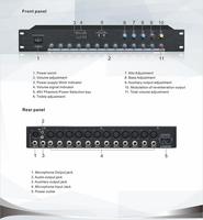 Console de mixage audio numérique 12 canaux avec alimentation fantôme 12 ports, entrées non équilibrées, écho numérique et réverbération, pour système de conférence