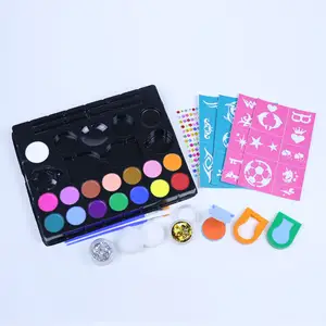 Hot Selling Private Label Gesichts farbe mit Glitzern Schablonen Face Painting Kit für Kinder DIY