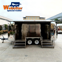 Remorque de restauration mobile Webetter personnalisée entièrement équipée pour la vente de glaces, de café, de hot-dogs, de tacos et de produits de boulangerie