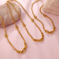 Nouveauté 2026 Collier Demi-luxe à fermoir double D en forme de nez de cochon, Chaîne en bambou plaqué or 18 carats, Polyvalent et Élégant
