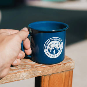 5oz 8oz mini pequeño OEM al aire libre vintage grado alimenticio personalizado logoblue esmalte vajilla camping taza <span class=keywords><strong>cerveza</strong></span> té vino taza para café - Product Image 2