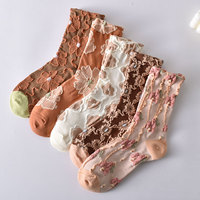 Usine en gros unisexe mi Tube coton chaussettes automne hiver nouveau relief motif tridimensionnel tricoté respirant femmes