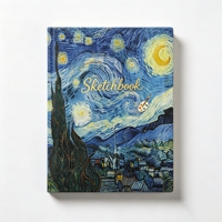 Skizzenbuch A5 mit individuellem Logo, Hardcover, Blanko-Seiten, flach liegend, 120 g/m² dickes Papier, Künstler-Zeichenbuch, personalisiert, Großhandel