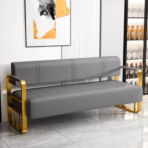 Golden Salon Furniture Beauty Salon Barber Shop Waiting Chair High Quality Waiting Sofa - Product Image 4