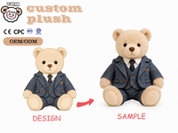 Ours en peluche court personnalisé, lavé, rembourré en coton PP, jouet en peluche doux pour enfants et cadeaux