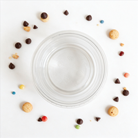 Barattolo Trasparente Rotondo per Caramelle, Contenitore Alimentare di Varie Capacità con Coperchio, Imballaggio per Gastronomia in PET Riciclato