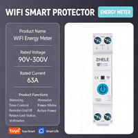 Interrupteur intelligent WiFi 63A 1P+N avec compteur d'énergie, surveillance des kWh, relais temporisé, contrôle Tuya/SmartLife, disjoncteur intelligent