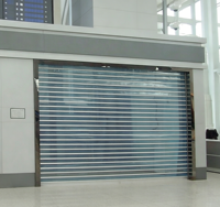 Fabricant HUADUN, porte roulante moderne transparente en polycarbonate cristallin, antivol, haute résistance aux chocs, anti-UV