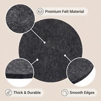 Lot de 10 sous-verres en feutre non tissé, absorbants et résistants à la chaleur, diamètre 4,3 pouces, pour table basse, bureau, bar, décoration intérieure (noir)