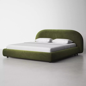 Hot Bán Nhung Boucle Vải Giường Đôi Củ-Bao Bọc Vua Kích Thước Giường Sang Trọng Nữ Hoàng Giường Khung Cho Phòng Ngủ - Product Image 2