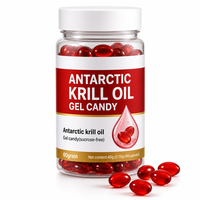 Complément Alimentaire Vitamines avec Astaxanthine et Huile de Krill de l'Antarctique Bonbons Gommeux 60 Unités pour Adultes 2 Doses Durée de Conservation 24 Mois