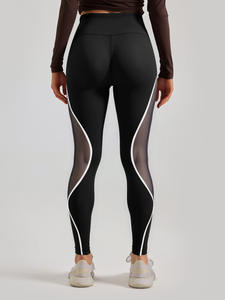 กางเกงโยคะผ้าตาข่ายเรียบง่าย สไตล์ยุโรป-อเมริกา เอวสูง ยกสะโพก เอวยืดหยุ่น ความยาวเต็มตัว สำหรับผู้หญิง เป็นมิตรกับสิ่งแวดล้อม ระบายอากาศได้ดี - Product Image 5