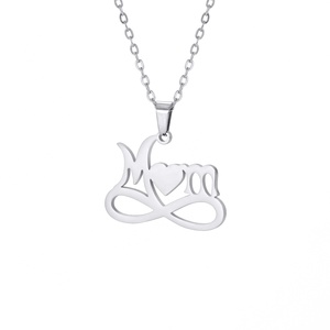 Collier pendentif cœur simple et tendance pour <span class=keywords><strong>maman</strong></span>, chaîne en acier inoxydable, cadeau pour la fête des mères - Product Image 5