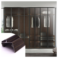 Profilé en aluminium couleur argent bois blanc pour porte en verre de placard, services de pliage, de découpe et de soudage pour fenêtres et portes