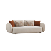 Ensemble de canapés modulaires haut de gamme en tissu blanc, personnalisable, de style italien moderne, pour salon, appartement et centre commercial