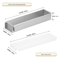 Moule à tiramisu rectangulaire en acier inoxydable léger, facile à démouler, base à gâteau, plateau long en forme de bande, ensemble d'outils spatule