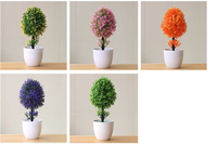 Plante Artificielle en Pot, Boule d'Herbe, Petit Arbre Bonsaï Miniature, Décoration de Maison, Ornements Floraux Verts Similés