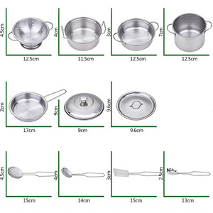 Hot Selling Children's Kitchen Pretend Play <b>Toys</b> with Stainless Steel Cookware <b>Pots</b> <b>and</b> <b>Pans</b> Set for Kids Toddlers - Product Image 4
