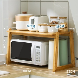 Factory Direct Bamboo High Quality <b>Kitchen</b> Storage <b>Shelf</b> 2-Layers Bamboo Spice Rack Organizer - Product Image 1