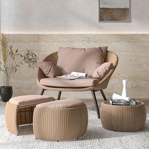 Ensemble de meubles de toit véranda <span class=keywords><strong>rotin</strong></span> pouf jardin <span class=keywords><strong>salon</strong></span> simple canapé table d'appoint - Product Image 5