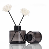Bouteilles diffuseurs en verre noir translucide de 50 ml, 120 ml, 200 ml, emballage d'aromathérapie avec bouchons noirs